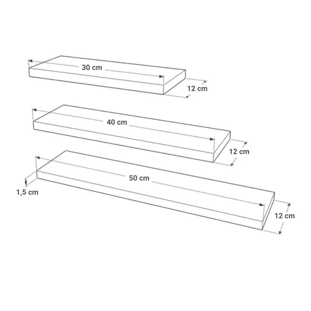 Kit X3 Repisas Flotantes Minimalista Modernas