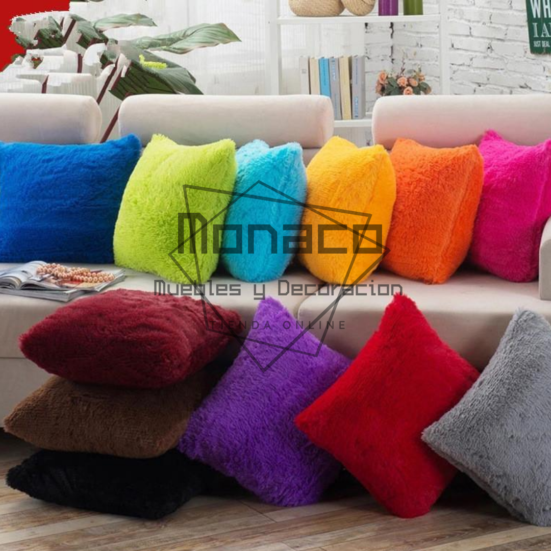 Oferta 2 Cojínes Decorativos 50cm x 50cm Peludos ¡Envio Gratis!