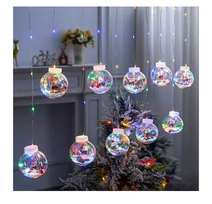 Luces de Navidad Cortina Bolitas Figuras