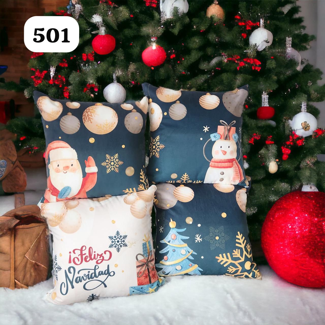 Cojines Navidad Set X 4 Incluye Relleno