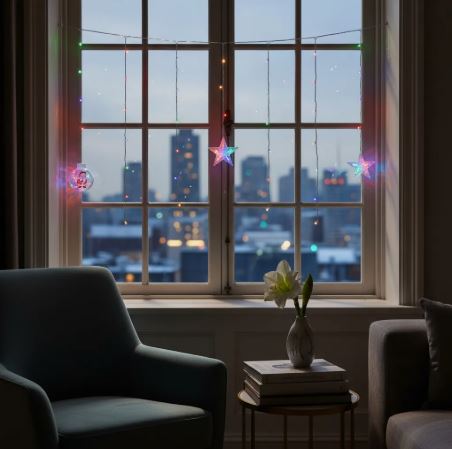 Luces de Navidad Bolas y Estrellas 3mx70