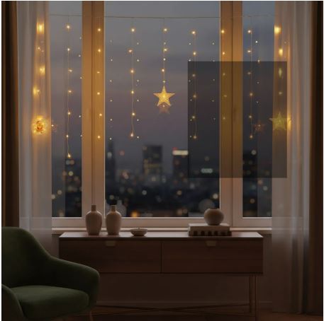 Luces de Navidad Bolas y Estrellas 3mx70