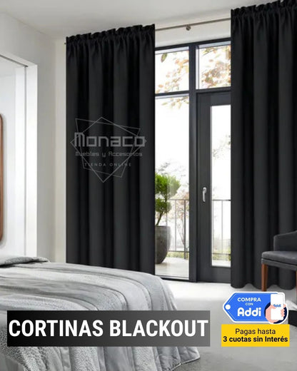 Cortinas BlackOut - 2 Paneles con Argolla