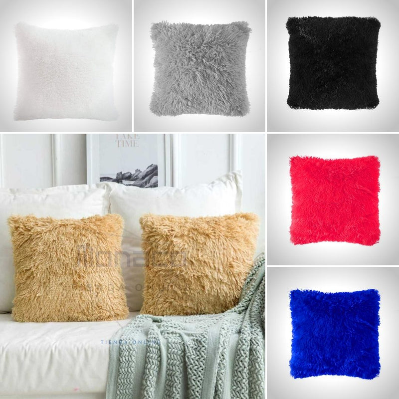 Oferta 2 Cojínes Decorativos 50cm x 50cm Peludos ¡Envio Gratis!